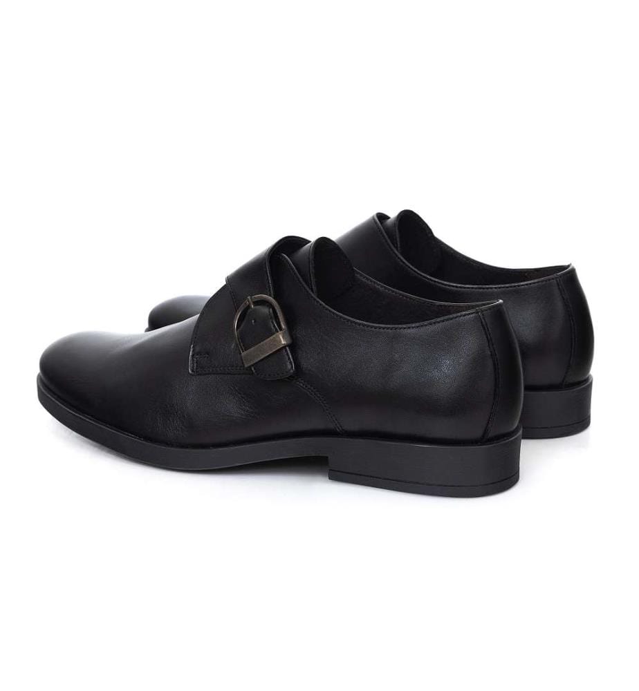 Leder-Monkstrap - Schwarz