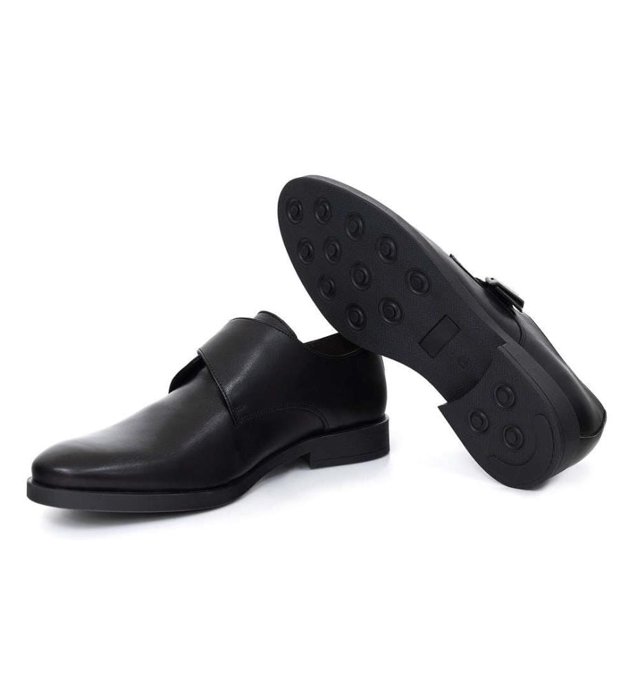 Leder-Monkstrap - Schwarz
