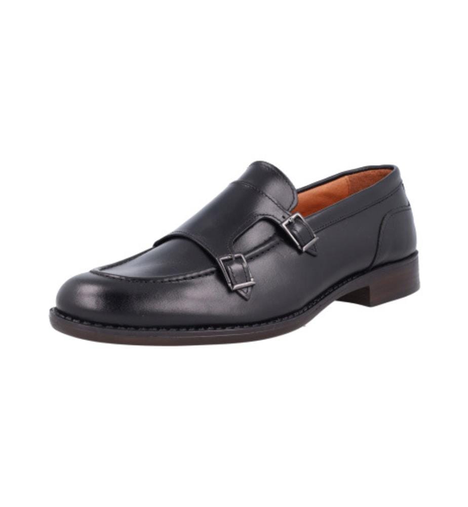 Monkstrap en cuir noir