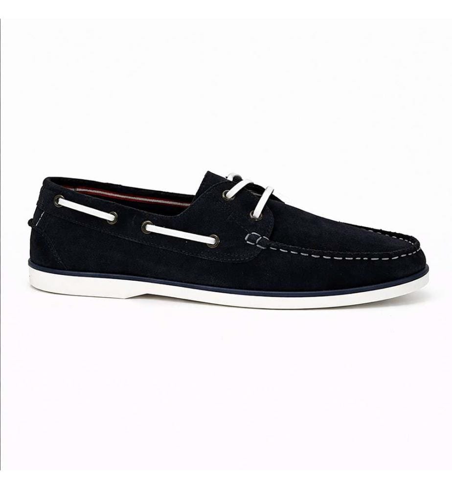 Bootsschuhe aus Wildleder - Blau