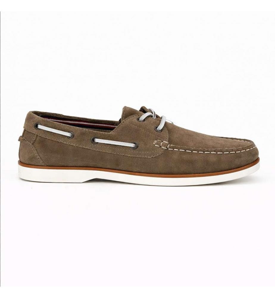 Bootsschuhe aus Wildleder - Beige