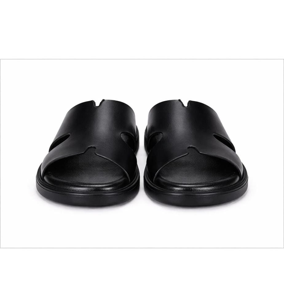 Sandales femme en cuir - Noir