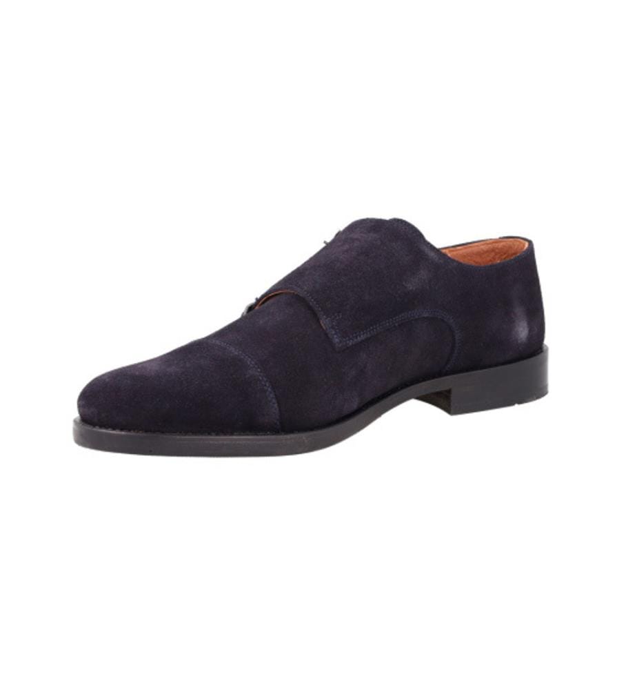 Blauer Wildleder-Monkstrap