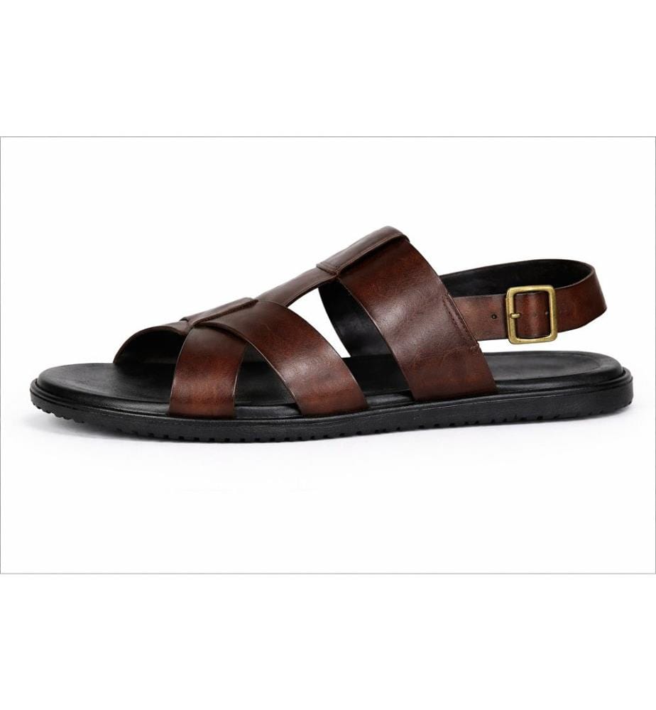 Sandales femme en cuir - Marron