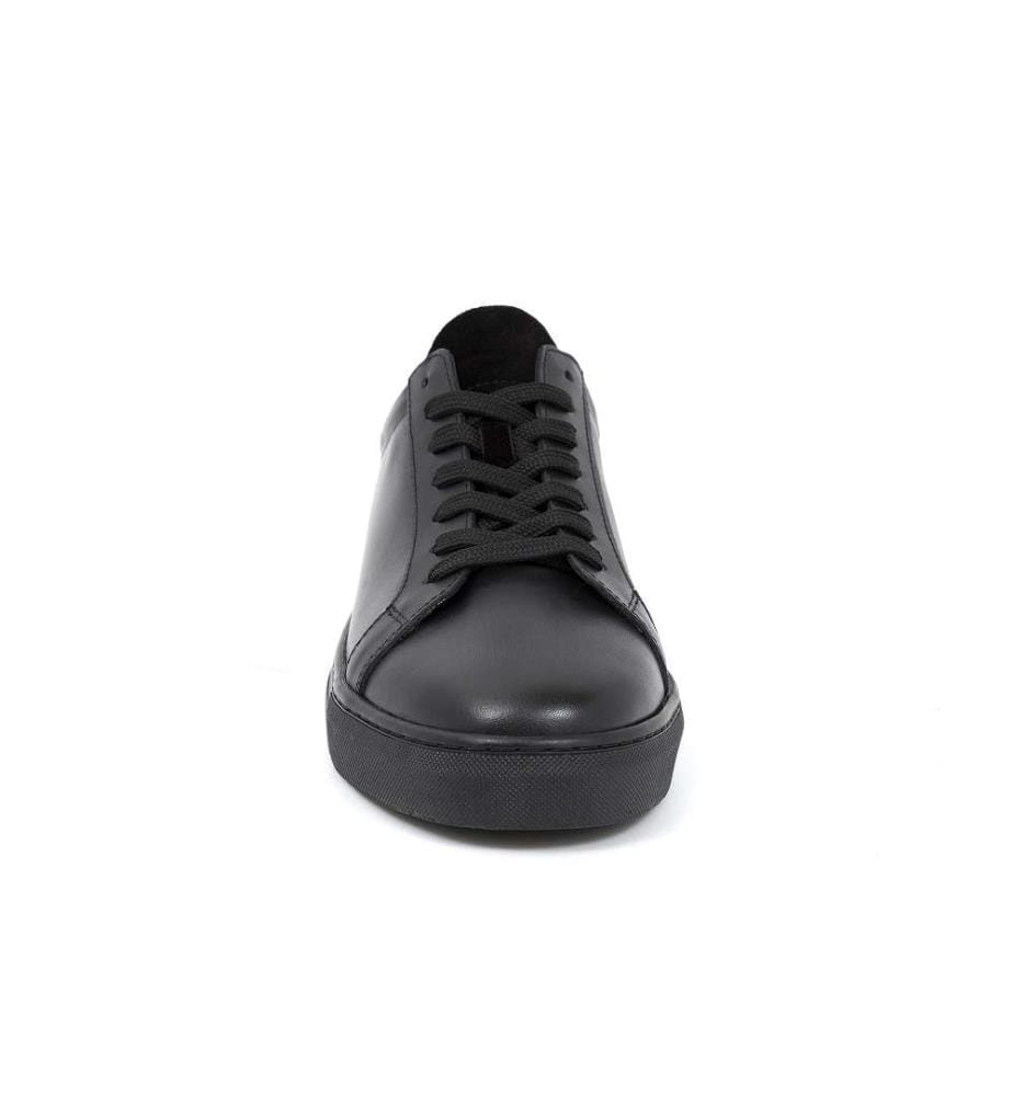 Leder-Sneakers - Schwarz