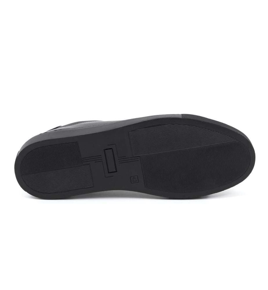 Leder-Sneakers - Schwarz