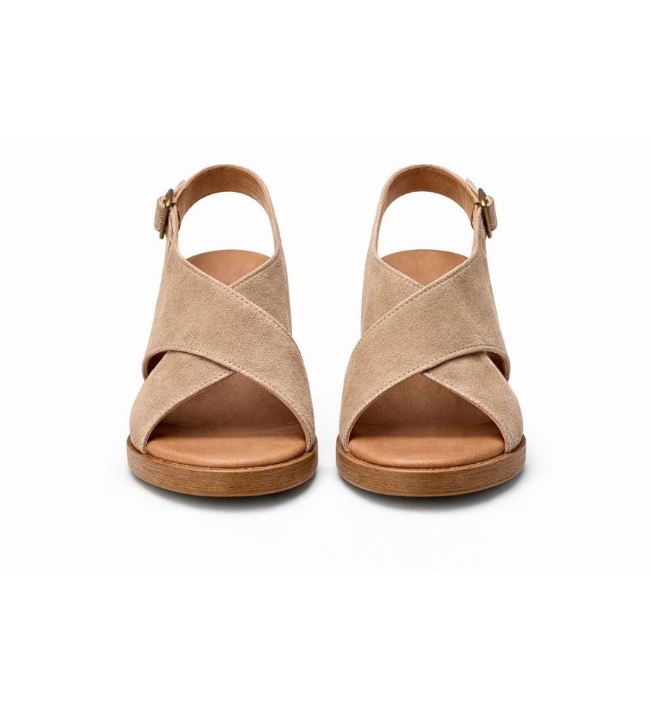 Sandales femme en daim - Beige