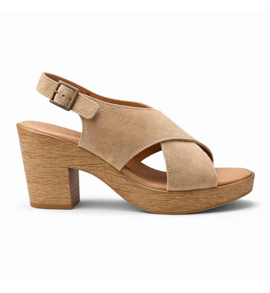 Sandales femme en daim - Beige