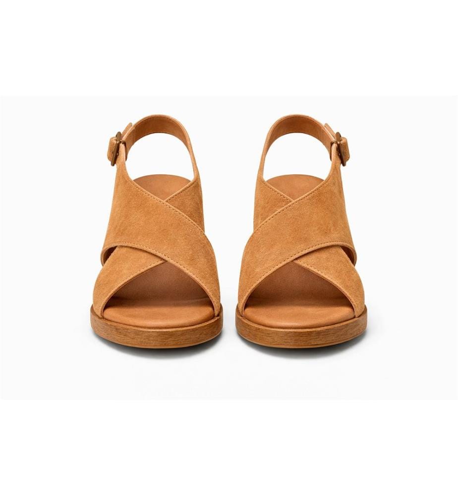 Sandales femme en daim - Marron clair
