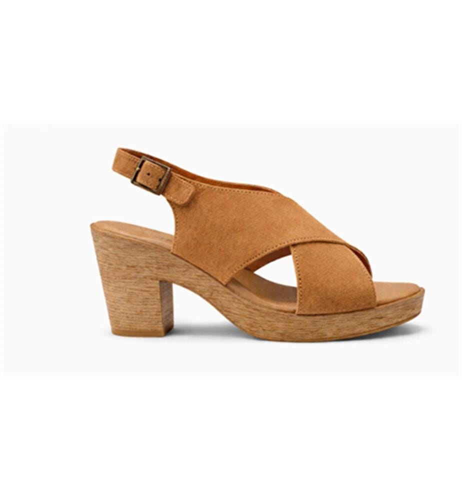 Sandales femme en daim - Marron clair