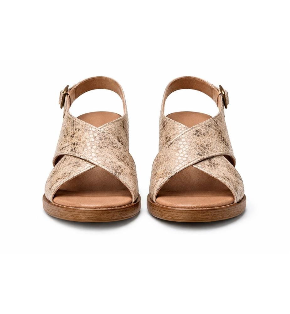 Sandales femme en cuir - Beige