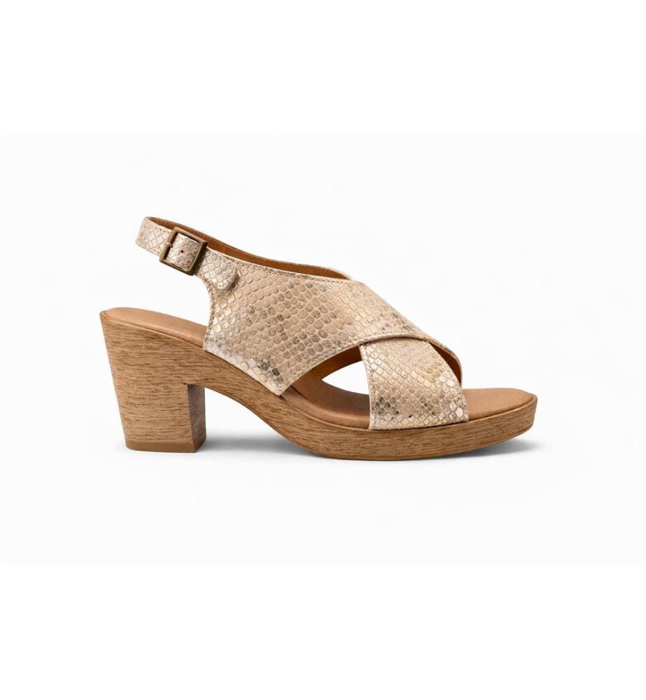 Sandales femme en cuir - Beige