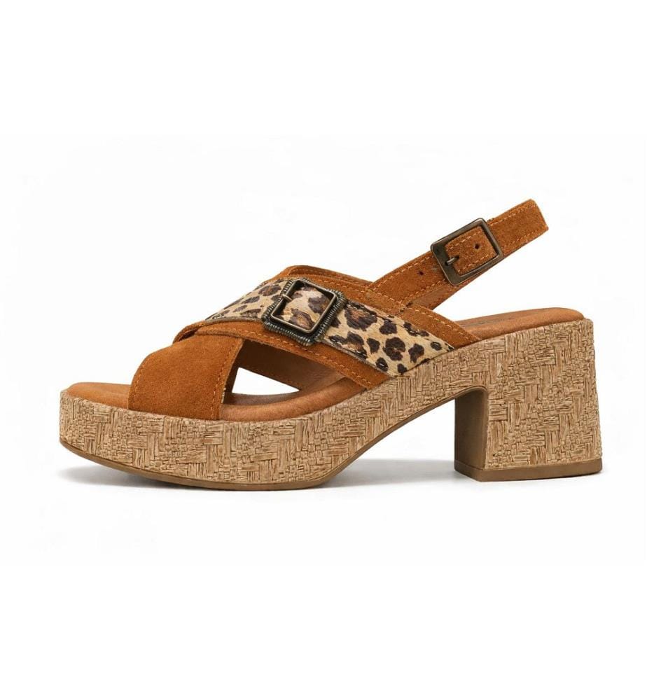 Sandales femme en daim - Marron clair