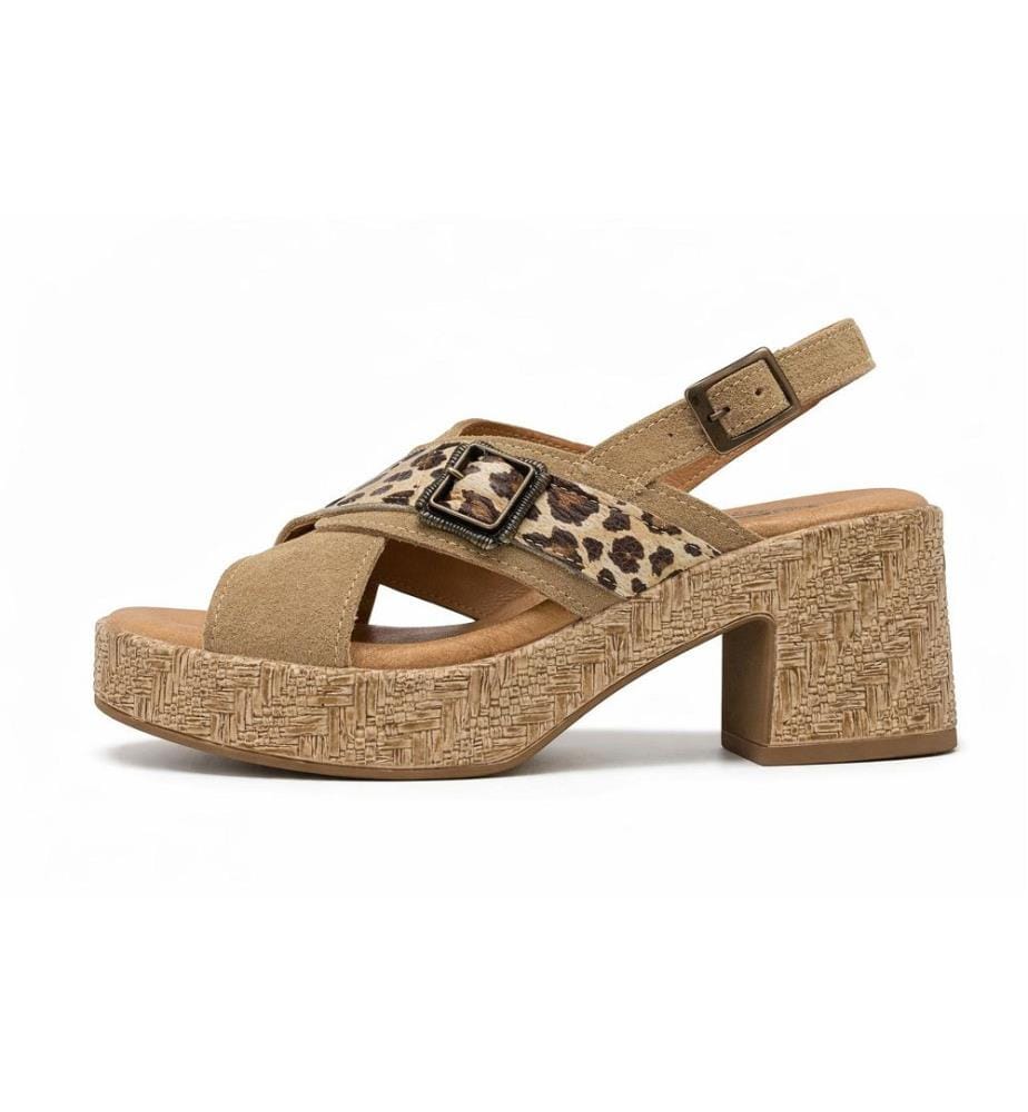 Sandales femme en cuir - Beige