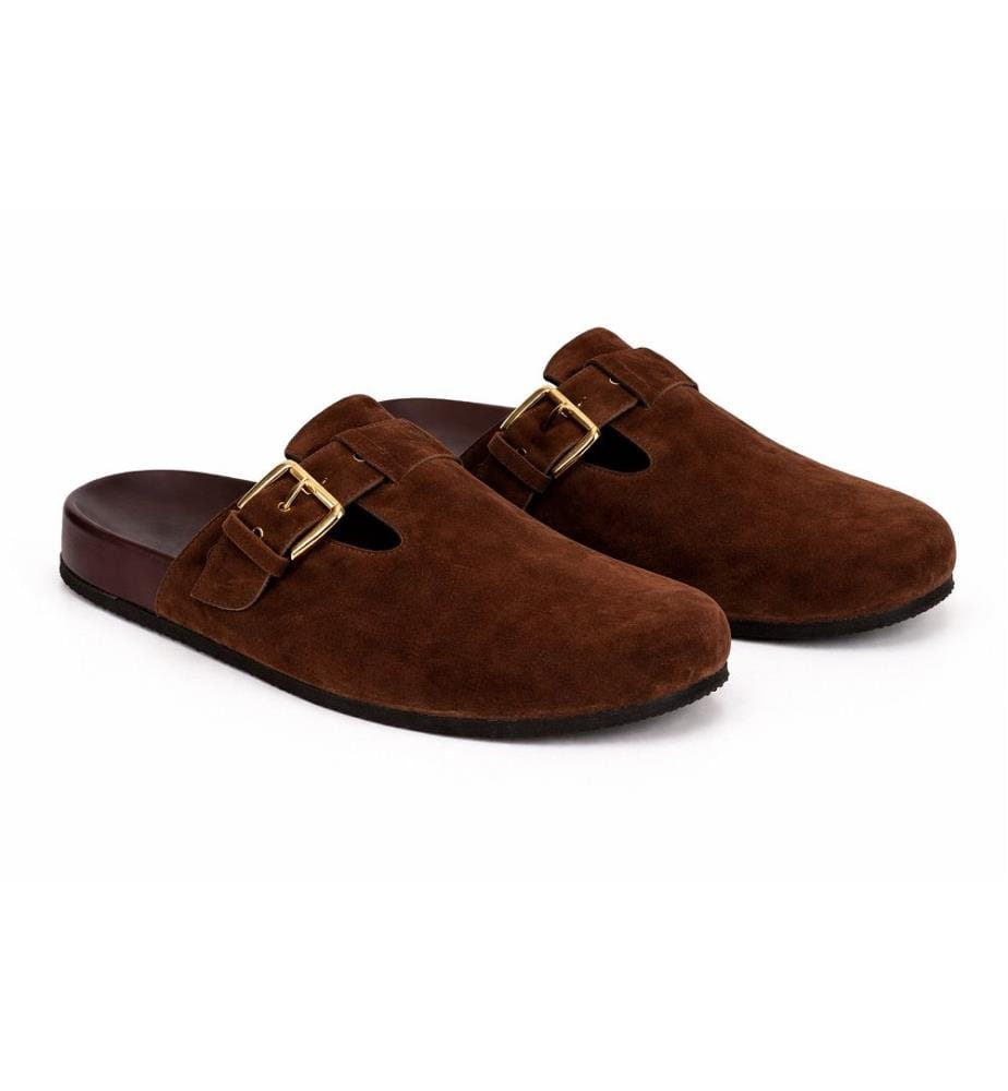 Sandales femme en daim - Marron