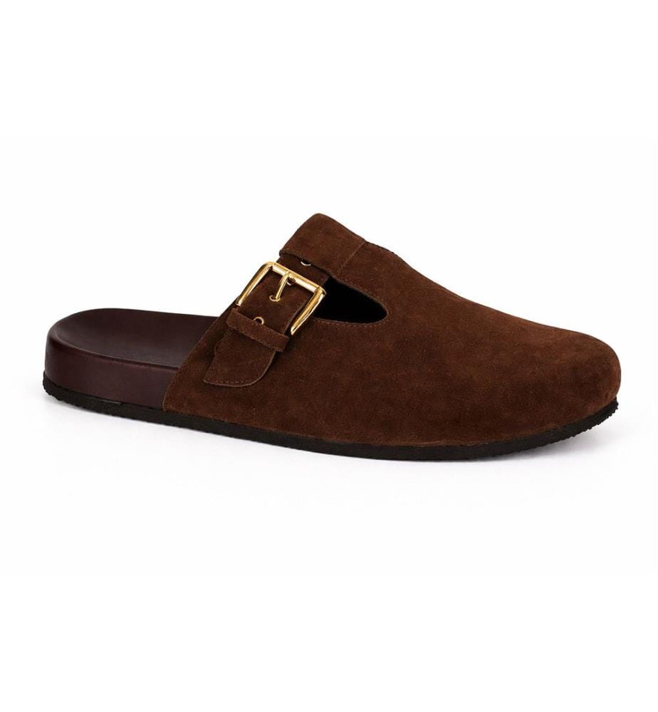 Sandales femme en daim - Marron