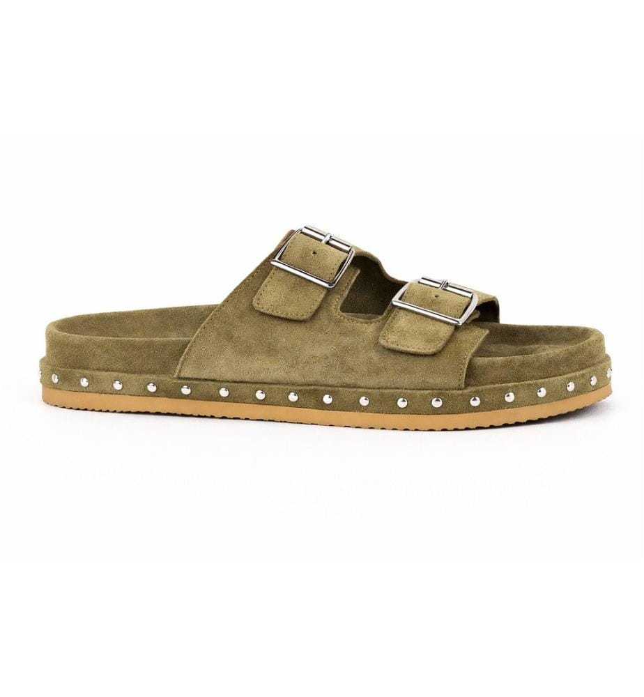 Sandales femme en daim - Vert