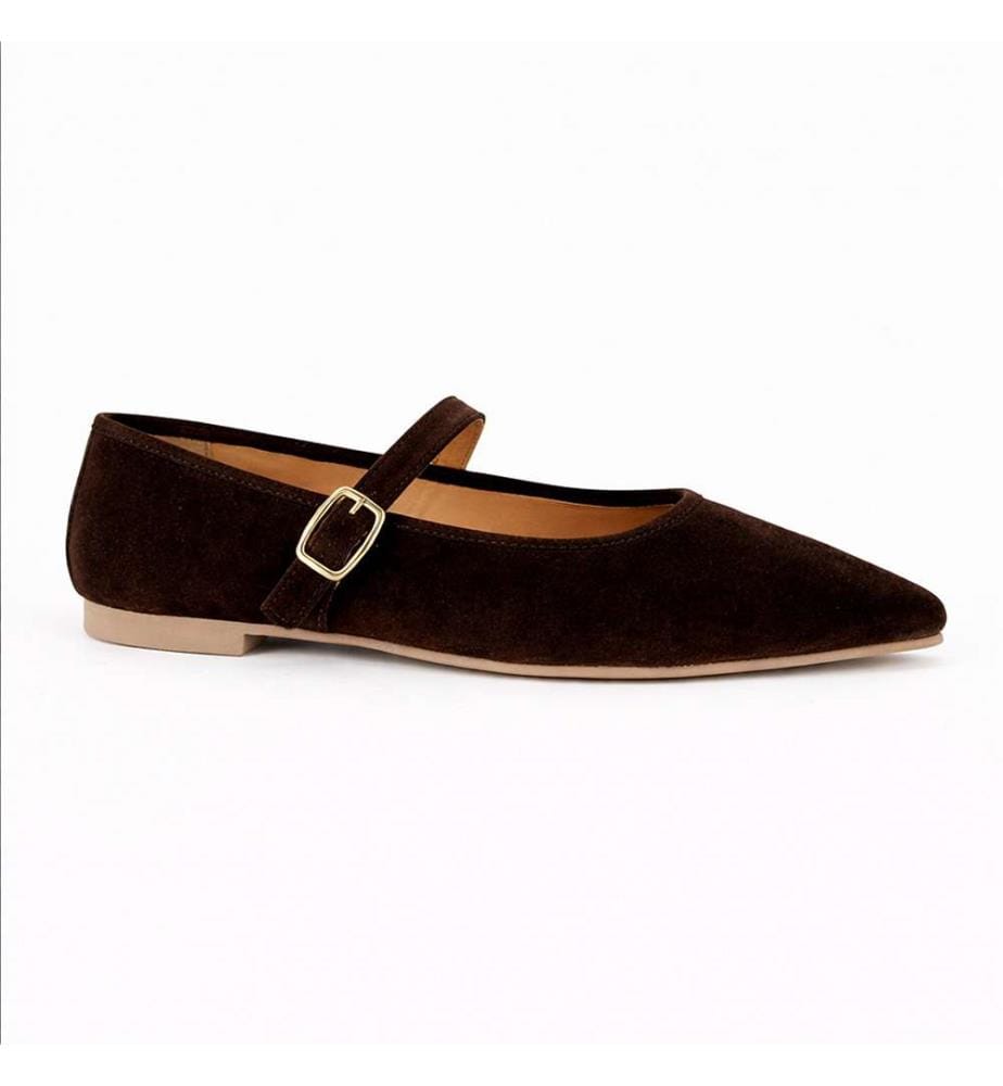 Wildlederballerinas - Braun