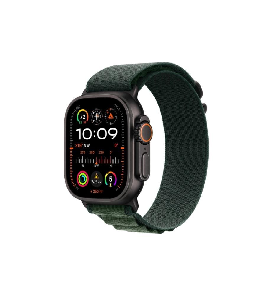 APPLE - Watch Ultra 2 Black Titanium Alpine Loop Dunkelgrün Small