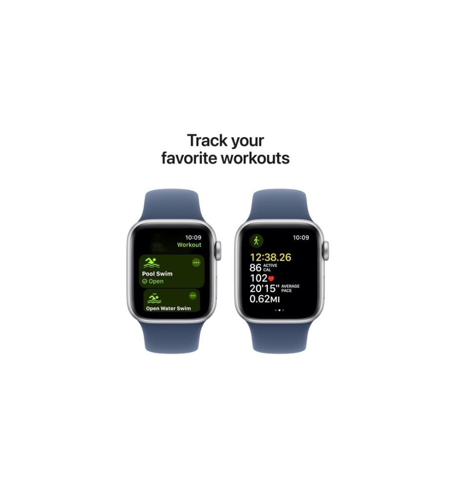 APPLE - Watch SE 2024 44 mm GPS Silver Denim Sport Band M/L