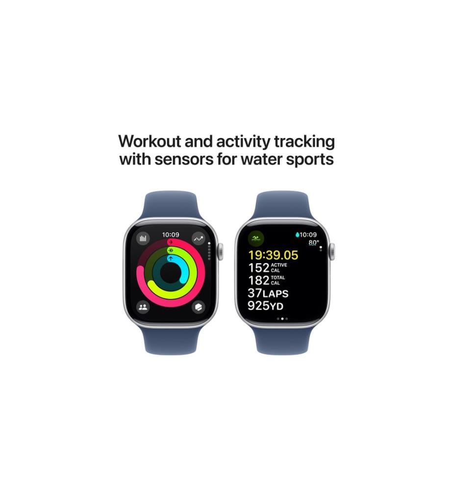 APPLE - Watch Series 10 46 mm Alu Silber Sport Denim S/M