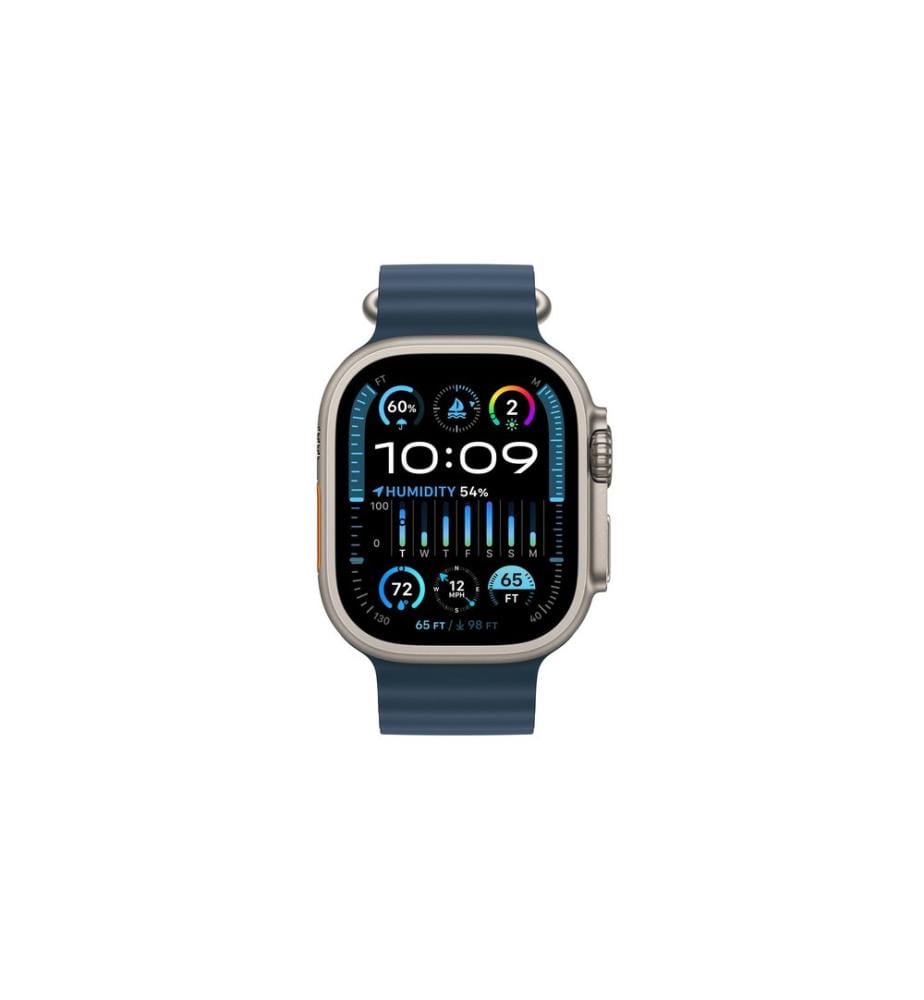Apple Watch Ultra 2 Natural Titanium Ocean Band Blau