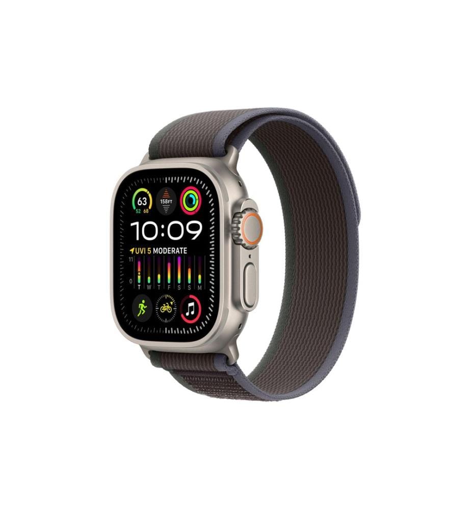 Apple Watch Ultra 2 Natural Titanium Trail Loop Blau/Schwarz M/L