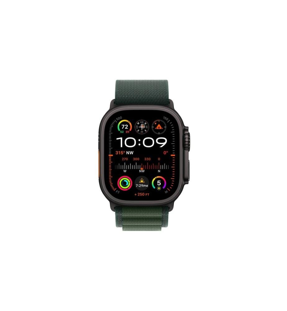 Apple Watch Ultra 2 Black Titanium Alpine Loop Dunkelgrün Large