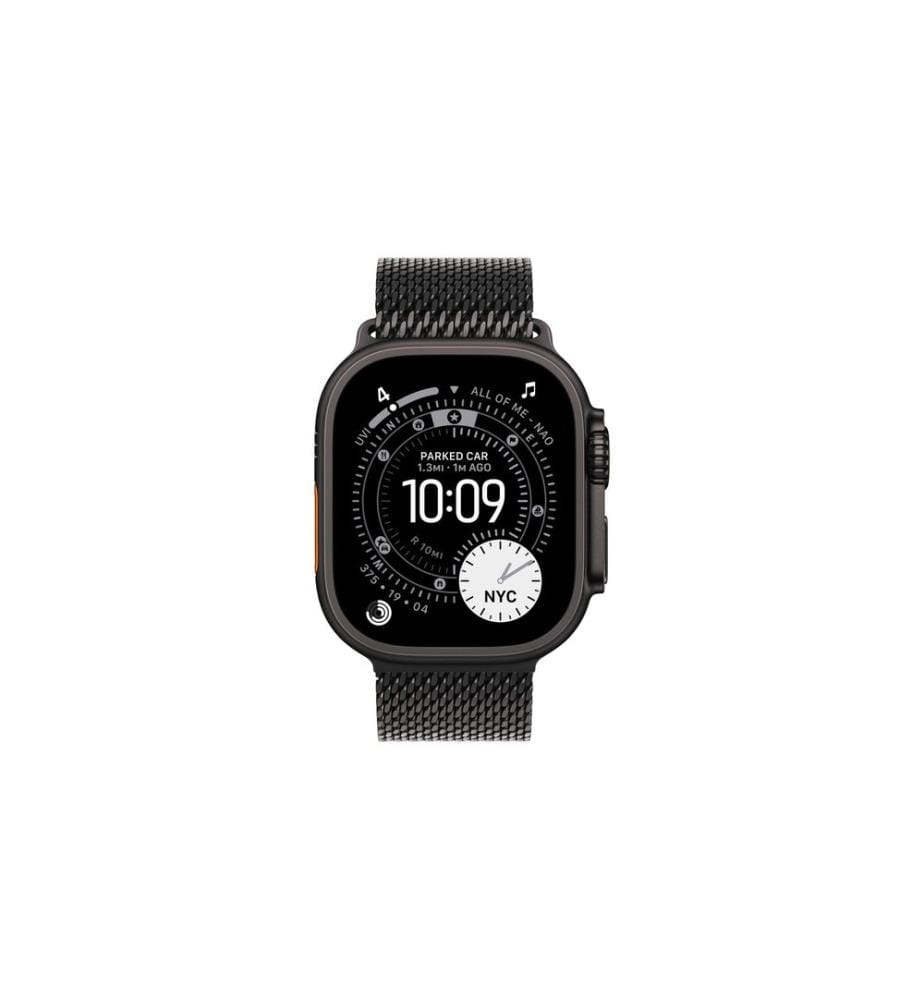 Apple Bracelet Milanese Loop en titane 49 mm Noir Large