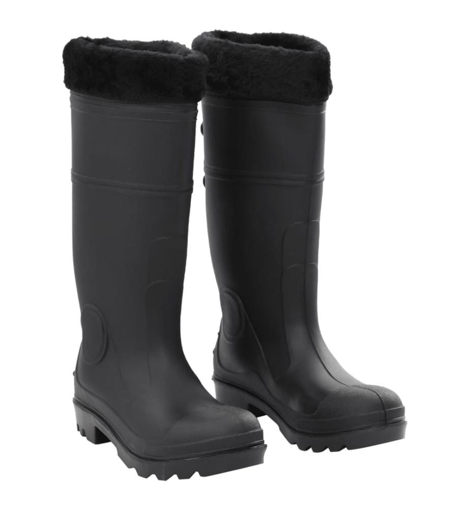 Gummistiefel mit Herausnehmbarem Innenfutter Schwarz Gr. 39 PVC