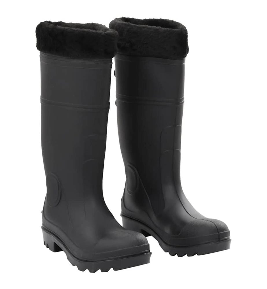 Gummistiefel mit Herausnehmbarem Innenfutter Schwarz Gr. 40 PVC