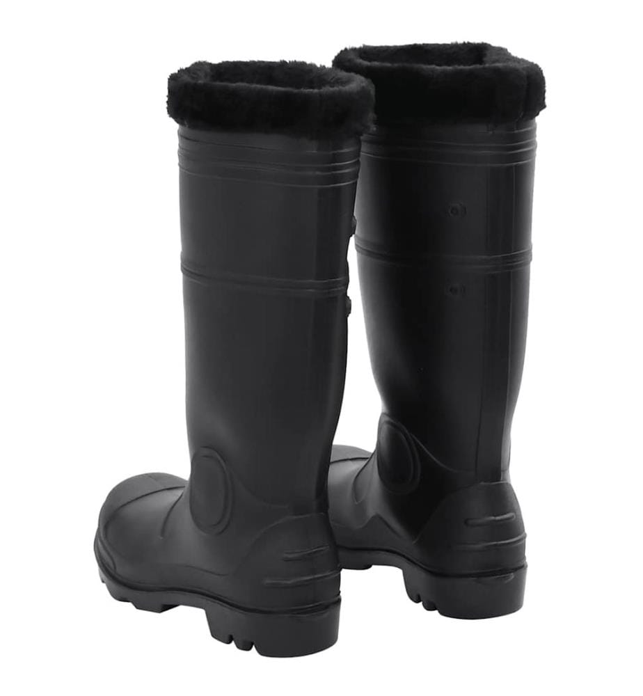 Gummistiefel mit Herausnehmbarem Innenfutter Schwarz Gr. 41 PVC