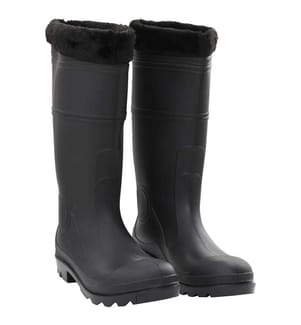 Gummistiefel mit Herausnehmbarem Innenfutter Schwarz Gr. 44 PVC