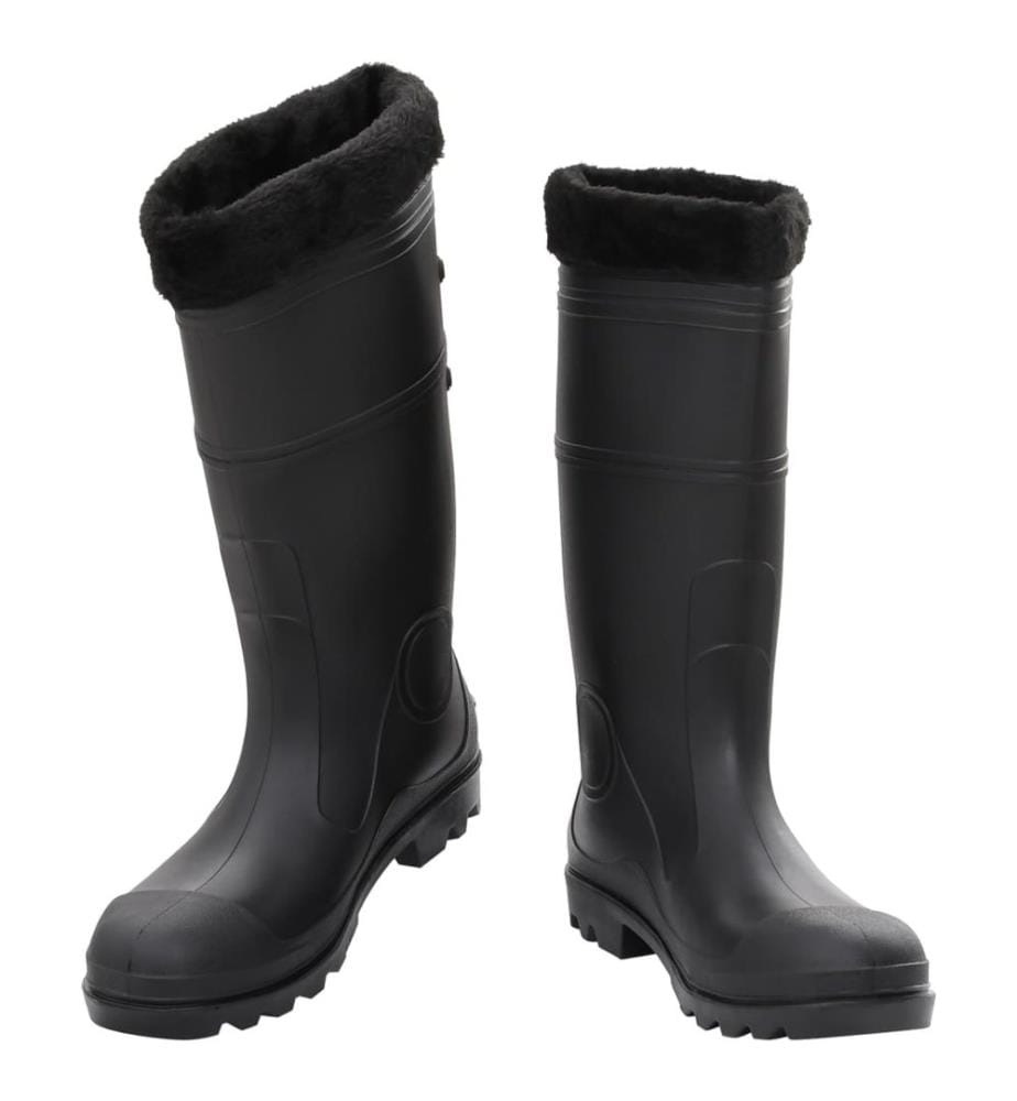 Gummistiefel mit Herausnehmbarem Innenfutter Schwarz Gr. 44 PVC