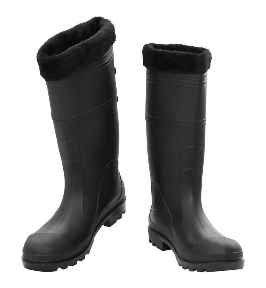 Gummistiefel mit Herausnehmbarem Innenfutter Schwarz Gr. 45 PVC
