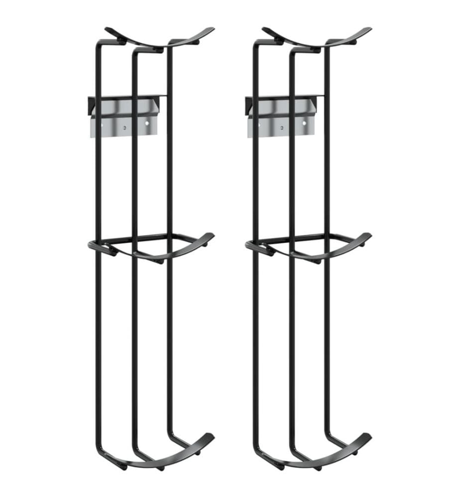 Fass-Hindernis-Halter 2 Stk. Schwarz Stahl