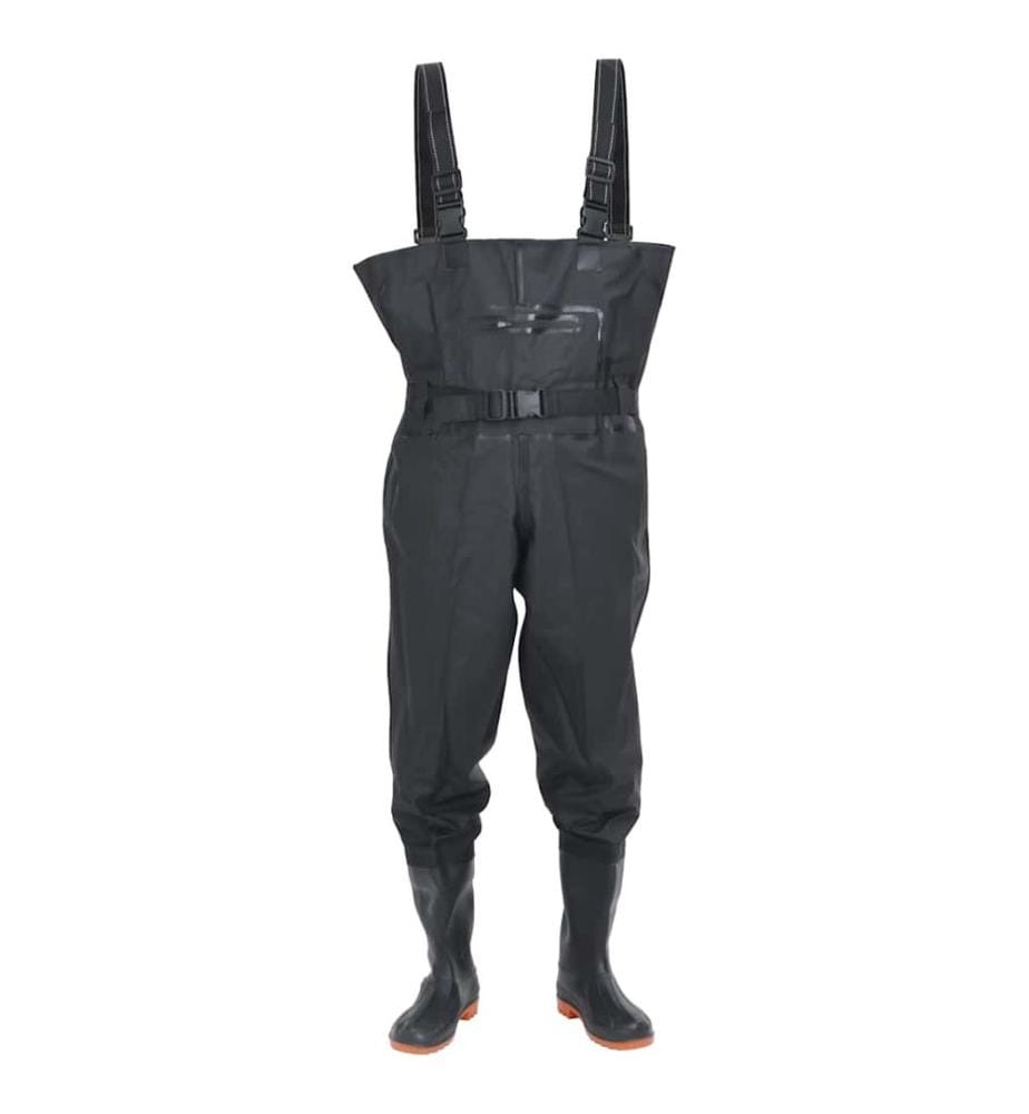 Wathose mit Stiefeln und Gürtel Schwarz Grösse 39