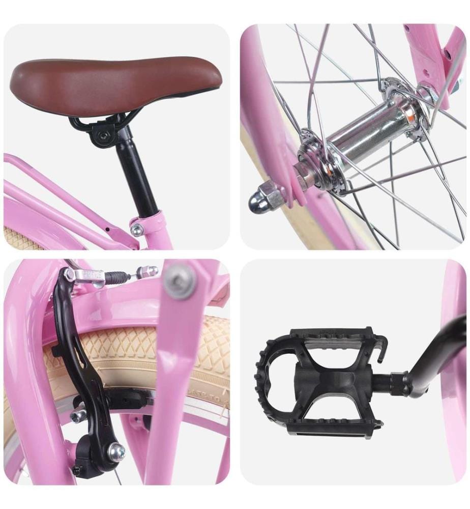 Vélo pour Enfants 18 Pouces pour les 5-7 ans Rose clair