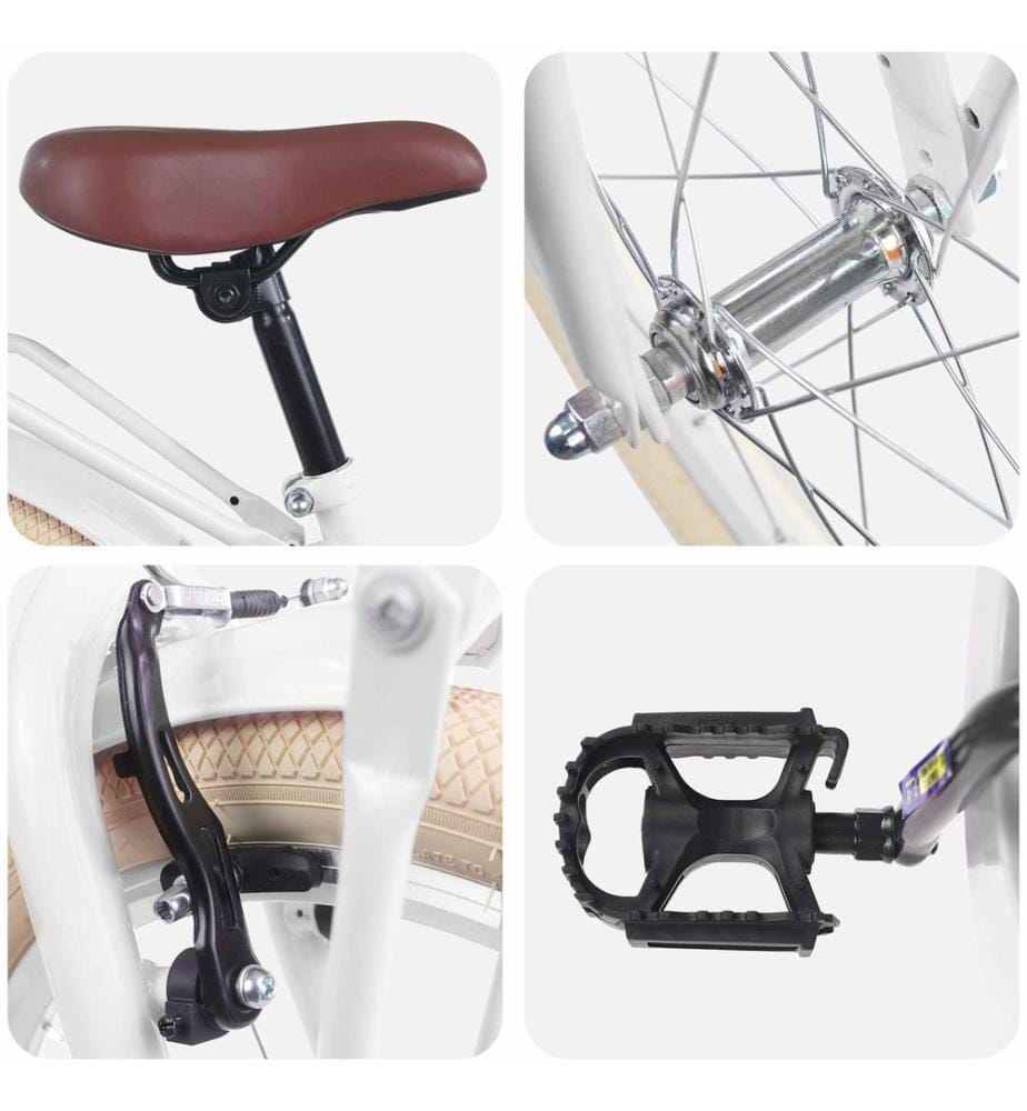Vélo pour Enfants 18 Pouces pour les 5-7 ans Blanc