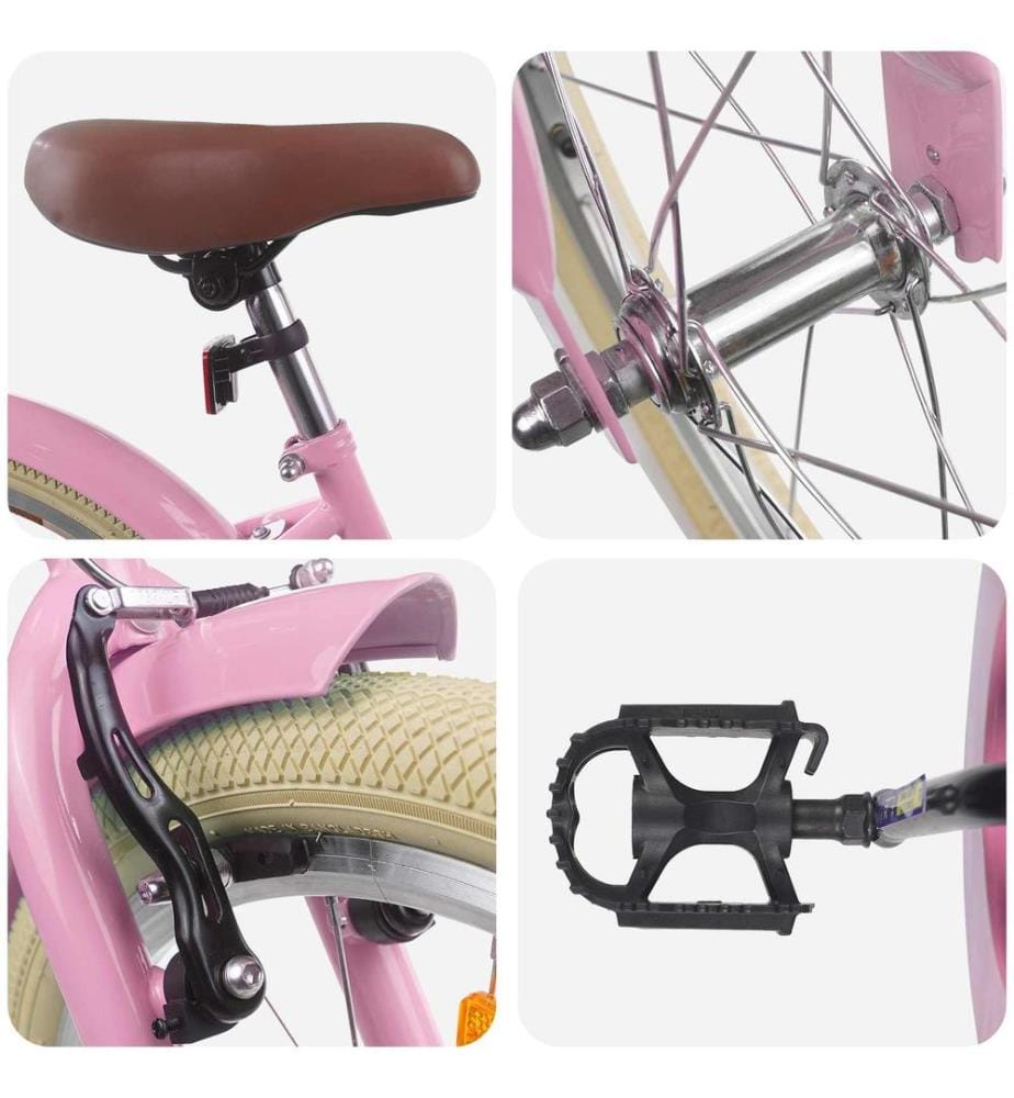 Kinderfahrrad 18 Zoll für 5-7 Jahre alt Hellrosa