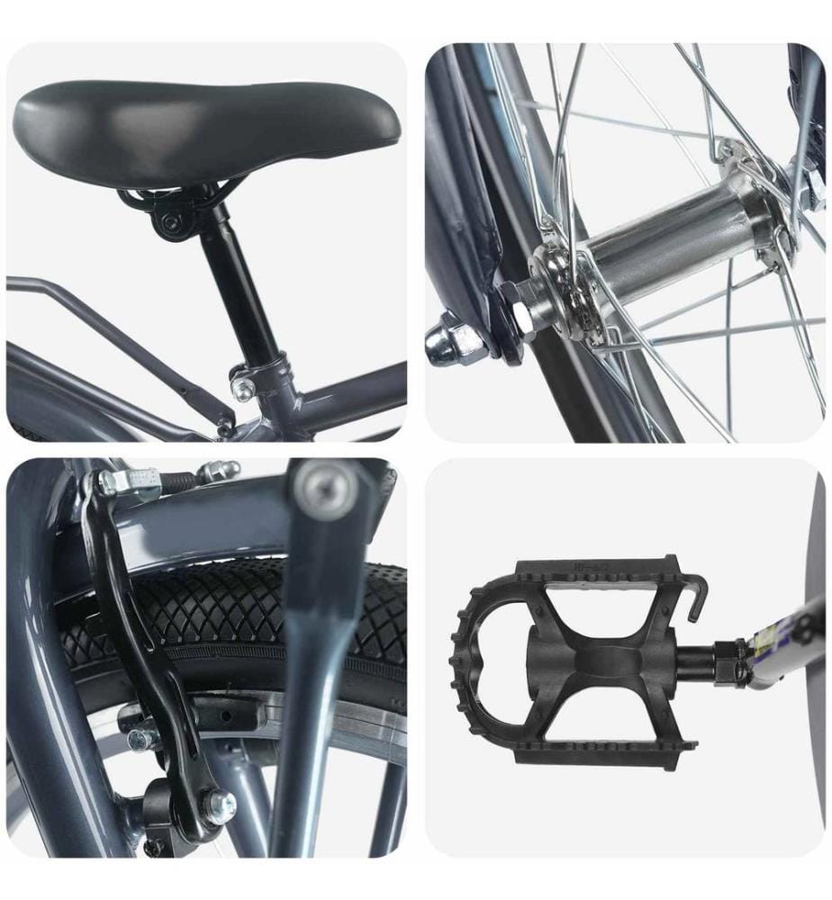 Vélo pour Enfants 18 Pouces pour les 5-7 ans Gris foncé