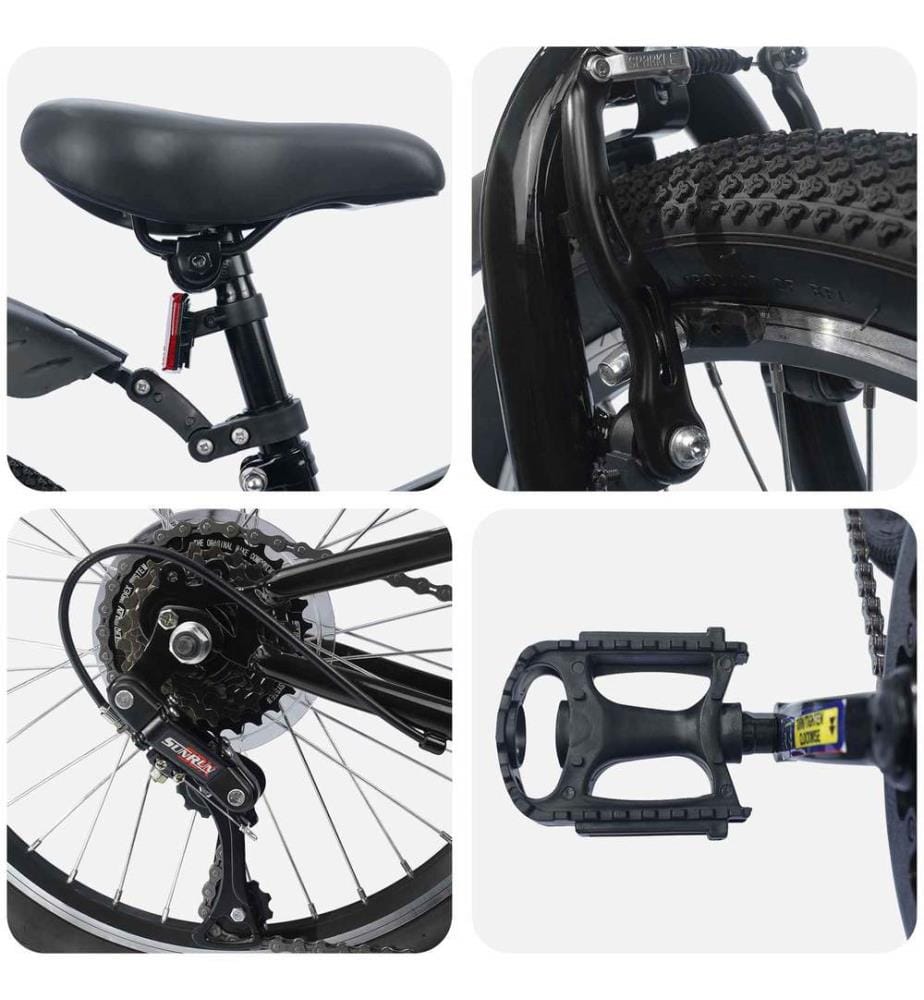 Kinderfahrrad 20 Zoll 6-Speed für 6-11 Jahre alt Schwarz