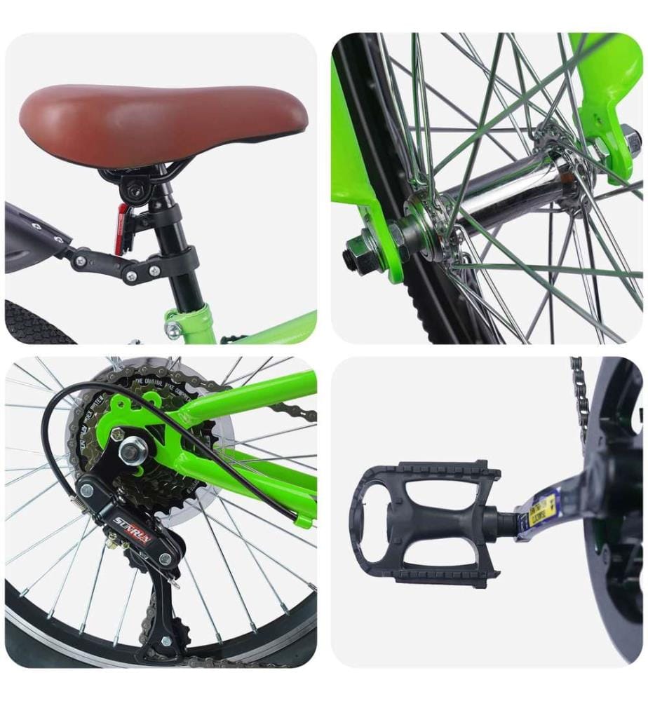 Kinderfahrrad 24 Zoll 6-Speed für 8-12 Jahre alt Grün