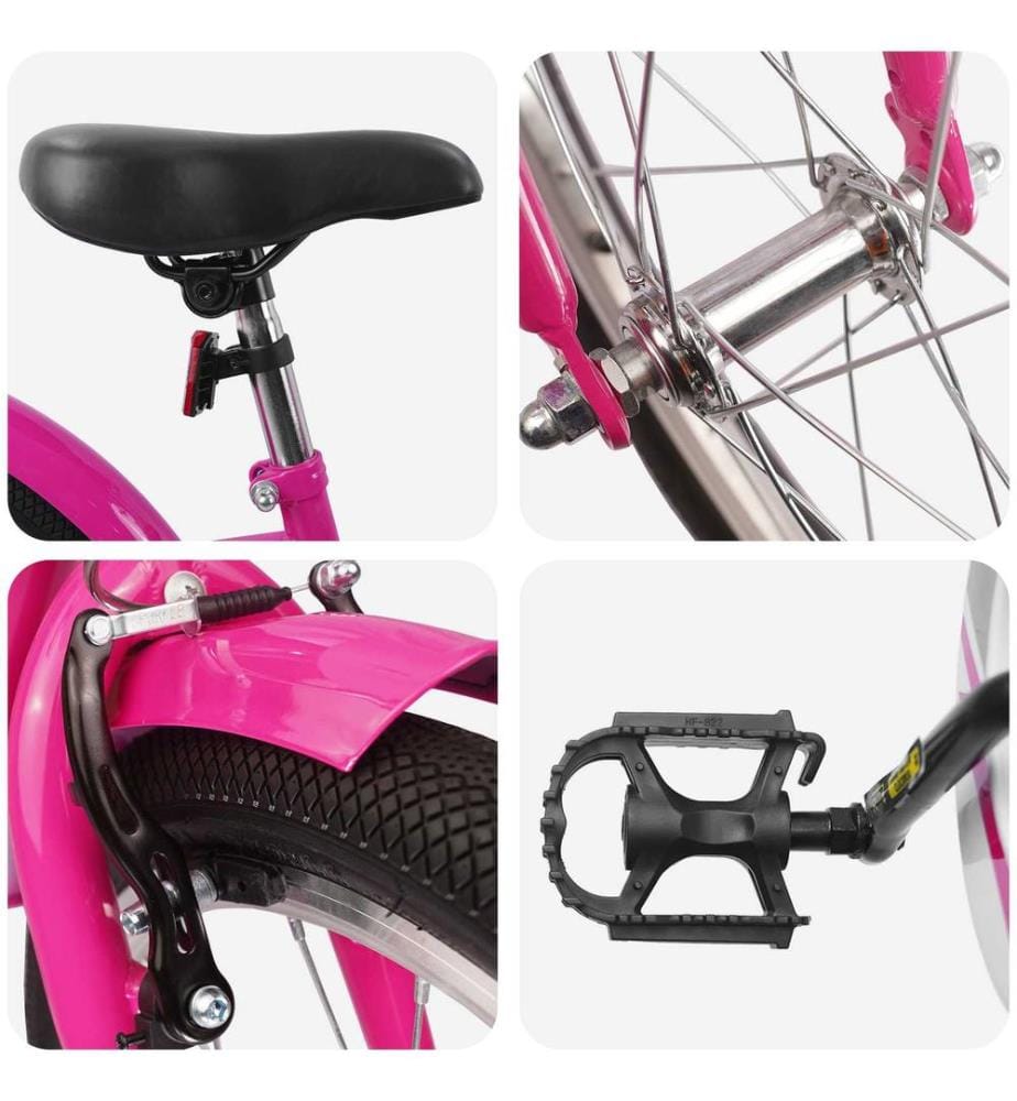 Vélo pour Enfants 18 Pouces pour les 5-7 ans Rose foncé