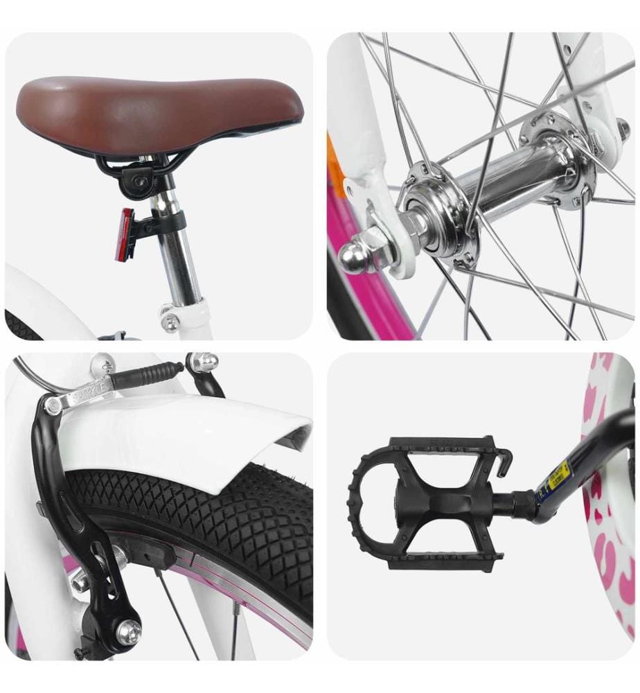 Vélo pour Enfants 18 Pouces pour les 5-7 ans Blanc