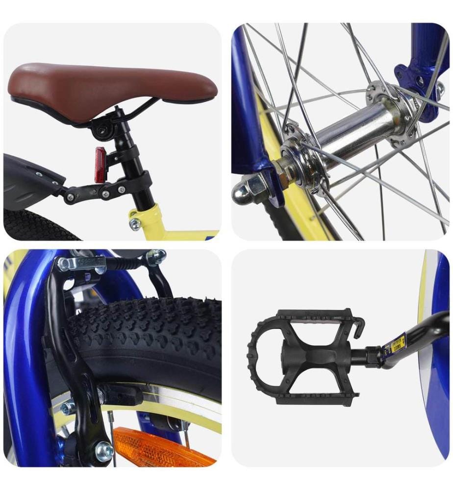 Vélo pour Enfants 18 Pouces pour les 5-7 ans Jaune
