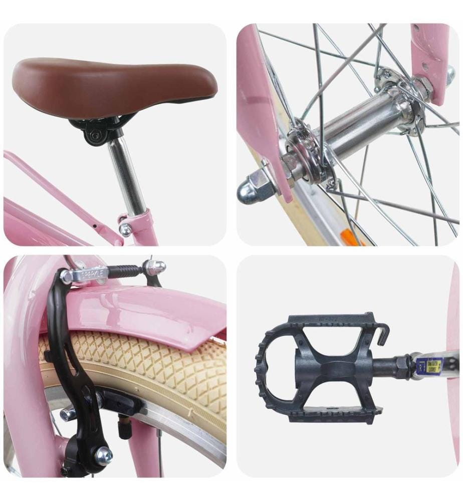 Vélo pour Enfants 24 Pouces pour les 8-12 ans Rose clair