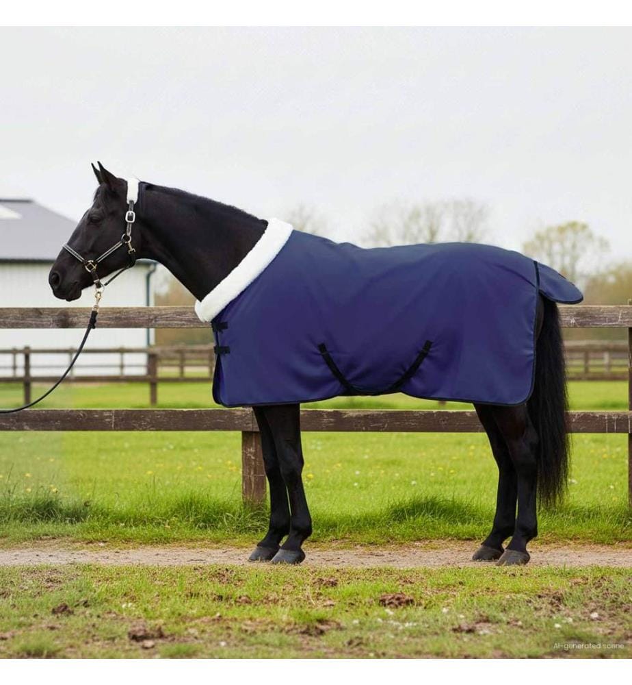 Couverture Équine Bleu marine 75 cm Fleece polaire