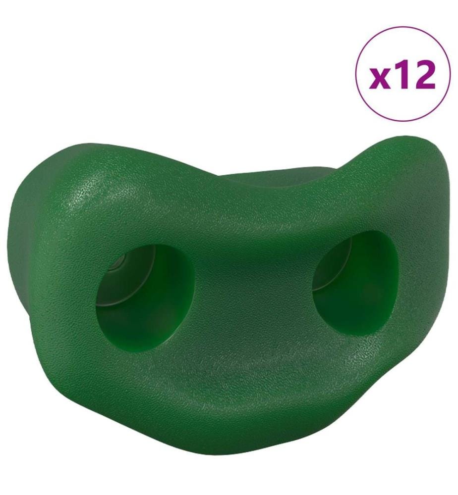 Klettergriff 12 pcs Grün 100 x 67 x 43 mm PP