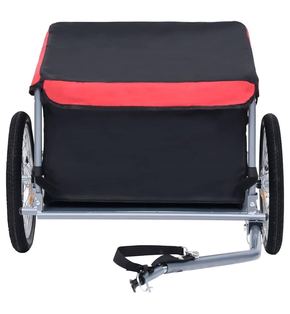 Fahrradanhänger Schwarz und Rot 65 kg